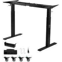 Vevor Höhenverstellbarer Schreibtisch Gestell 125 kg 2 Stufige Tischbeine Schwarz