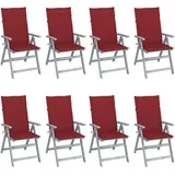 vidaXL Gartenstuhl 8 St. 8 x 8 x 8 cm grau/rot