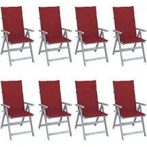 vidaXL Gartenstuhl 8 St. 8 x 8 x 8 cm grau/rot