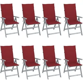 vidaXL Gartenstuhl 8 St. 8 x 8 x 8 cm grau/rot