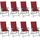 vidaXL Gartenstuhl 8 St. 8 x 8 x 8 cm grau/rot