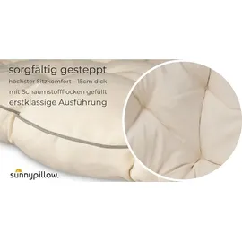 sunnypillow Sesselauflage 120 x 120 x 15 cm beige 1 St.