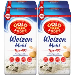 Goldpuder Weizenmehl Typ 405 2,5 kg, 4er Pack