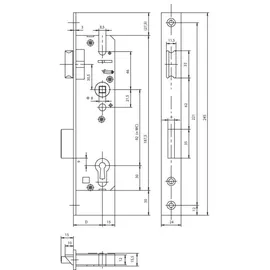 kfv karl fliether gmbh & co. kg PT-Einsteckschloss 28 PZW 8/92 D45 DL/DR
