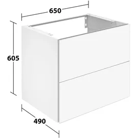 Keuco X-Line Waschtischunterbau mit 2 Auszügen, 65 x 605 x 490mm - cashmere