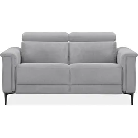 OTTO home 2-Sitzer OTTO HOME "Lund, mit Relaxfunktion und Kopfteilverstellung", grau (hellgrau), B:160cm H:97cm T:100cm, Webstoff 100% Polyester, Sofas, manuell od. elektrisch (m.USB-C), Echtleder, Kunstleder, Webstoff