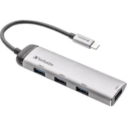 VERBATIM USB-Hub 3.1-C silber 49147