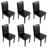Mendler Esszimmerstuhl Littau Kunstleder schwarz 6er Set