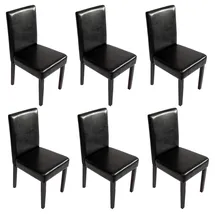 Mendler Esszimmerstuhl Littau Kunstleder schwarz 6er Set
