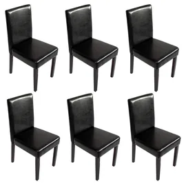 Mendler Esszimmerstuhl Littau Kunstleder schwarz 6er Set