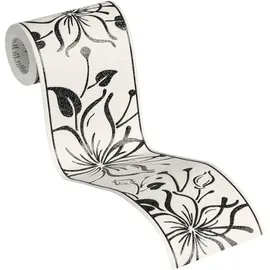 A.S. Creations A.s.creations - A.s. Creation Only Borders 346629 Papiertapete Blumenoptik 0.13 M X 5 M Schwarz