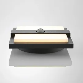 LUCANDE LED Wandleuchte Außen Gylfi mit Bewegungsmelder (spritzwassergeschützt Modern in Schwarz aus Aluminium (1 flammig,) -