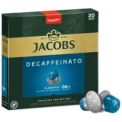 JACOBS DECAFFEINATO Kaffeekapseln Arabica- und Robustabohnen klassisch 20 Portionen