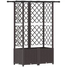 vidaXL Hochbeet mit Rankgitter und Dach 124 x 40 x 138 cm Braun