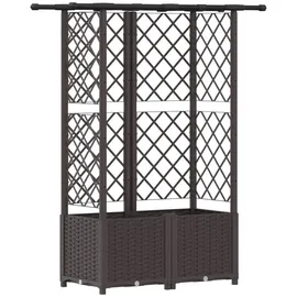 vidaXL Hochbeet mit Rankgitter und Dach 124 x 40 x 138 cm Braun