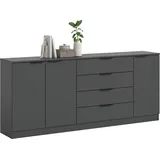 Möbel Boss Kopenhagen 185 x 80 x 35 cm Anthrazit/Schwarz