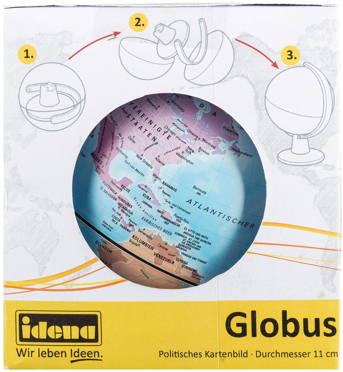 Idena Globus 11cm politische Karte Globus