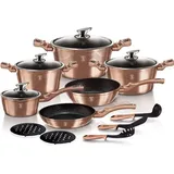 Berlinger Haus Rose Gold Topf-Set 11-tlg. 4 x Kochtopf + 2 x Bratpfanne + 3 x Küchenutensilien + 2 x Untersetzer