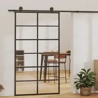 Festnight Schiebetür Glas glasschiebetür Komplettset schiebetür Komplettset mit tür glastür Sliding Door Schwebetür-6x2 Raster-102 x 205 cm