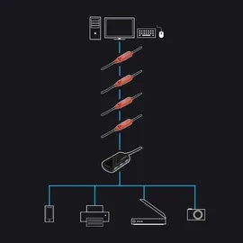 Lindy USB-A auf USB-A 12 m Schwarz/Rot