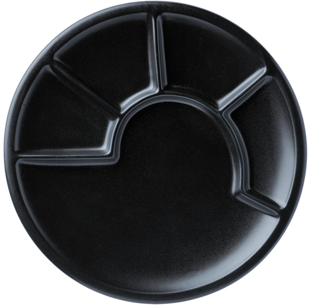 SPRING Fondue-Teller Abteil-Teller Keramik schwarz 24 cm