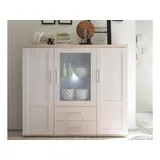 HBZ-Meble HBZ Meble Romance Highboard Holzwerkstoff in Sibiu Lärche/San Remo hell - Sibiu Lärche Nachbildung San-Remo Nachbildung B/H/T: ca. 156x137x46 cm