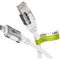 goobay Ethernet-Kabel CAT6 USB-C 3.1 auf RJ45 1m weiß