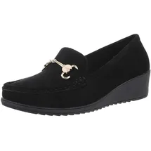 Ital-Design Mokassins Damen Schwarz 38