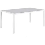 Beliani Catania Gartentisch 160 x 91 x 71 cm Grau/Weiß