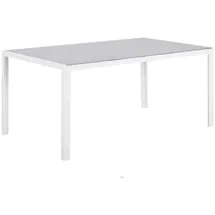 Beliani Catania Gartentisch 160 x 91 x 71 cm Grau/Weiß