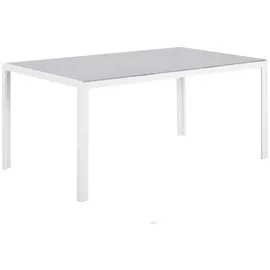 Beliani Catania Gartentisch 160 x 91 x 71 cm Grau/Weiß