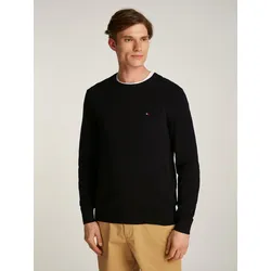 Rundhalspullover »ESSENTIAL STRUCTURE CREW NECK«, mit feiner Struktur, Gr. S, Black, , 17205723-S