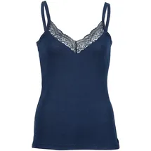 Engel - Women's Top mit Spitze, - Seidenunterwäsche Gr 42/44 blau
