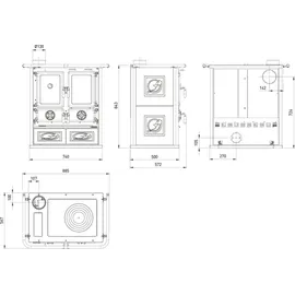 La Nordica-Extraflame La Nordica Rosetta Sinistra 5.0 Ceramica Küchenofen | bordeaux