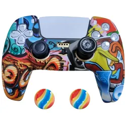 2 x Schutzhülle für Playstation 5 DualSense Controller Skin Silikon Schutz Motiv