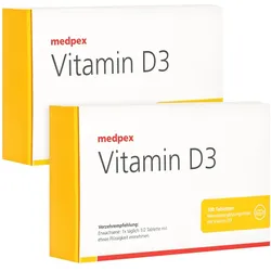 medpex Vitamin D3 Duo - Zur Unterstützung von Knochen und Immunsystem, 2X100 St