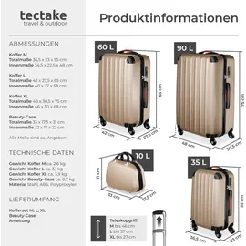 Tectake Pucci Koffer-Set 4-tlg. beige