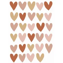 Estahome Wandtattoo Herzchen Terrakotta, Rosa und Beige 47.5 x 66 cm