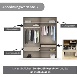 Rauch Drehtürenschrank RAUCH "Kleiderschrank Schrank Garderobe KOLUNA mit hochwertiger Glasfront", grau (graumetallic, glas basalt), B:181cm H:229cm T:54cm, Holzwerkstoff, Schränke, Drehtürenschrank, inkl.