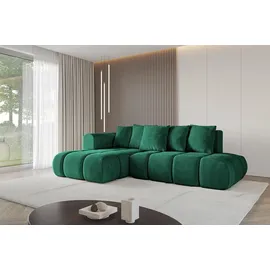 altdecor Ecksofa Ottomane Links CLOUD-L-v1 280x185x90 Dunkelgrün Velours