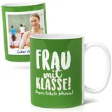 Kita Erzieherin Geschenk Personalisierte Kaffee-Tasse (300ml) mit Foto & Text - Dankeschön für Abschied & Schulbeginn - Keramik Fototasse Frau mit Klasse