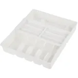 KEEEPER Besteckkasten mit Schieber 13-Fach, Polypropylen, Weiß, 38 x 42,5 x 7,5 cm