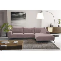 Ecksofa WERK2 "Faro L-Form" Sofas Gr. B/H/T: 315cm x 67cm x 188cm, Cord, Recamiere rechts, rosa (rose) XXL Design Ecksofa mit hohem Komfort in trendigem Cord & Samtvelours