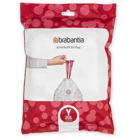 Brabantia PerfectFit Spenderpackung (Code Y / 20L) Extra Starke müllsäcke Mit Zugband 40