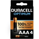 Duracell Optimum AAA Alkaline Batterien, 1,5 Volt LR03 MX2400, 4 Stück