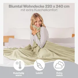 Blumtal Kuscheldecke, Beige, Textil, Rechteckig, 220x240 cm Wohntextilien, Decken, Kuscheldecken
