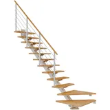 DOLLE Mittelholmtreppe Sydney 75 cm Edelstahl/Holz/Metall