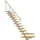 DOLLE Mittelholmtreppe Sydney 75 cm Edelstahl/Holz/Metall