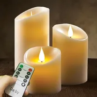 Led-kerzen (10/12,5/15 Cm), Echtes Paraffin, Flackernde Flamme, 10-tasten-fernbedienung