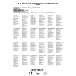100 * 1-Ohr-Schlauchklemme für NW4mm verzinkt